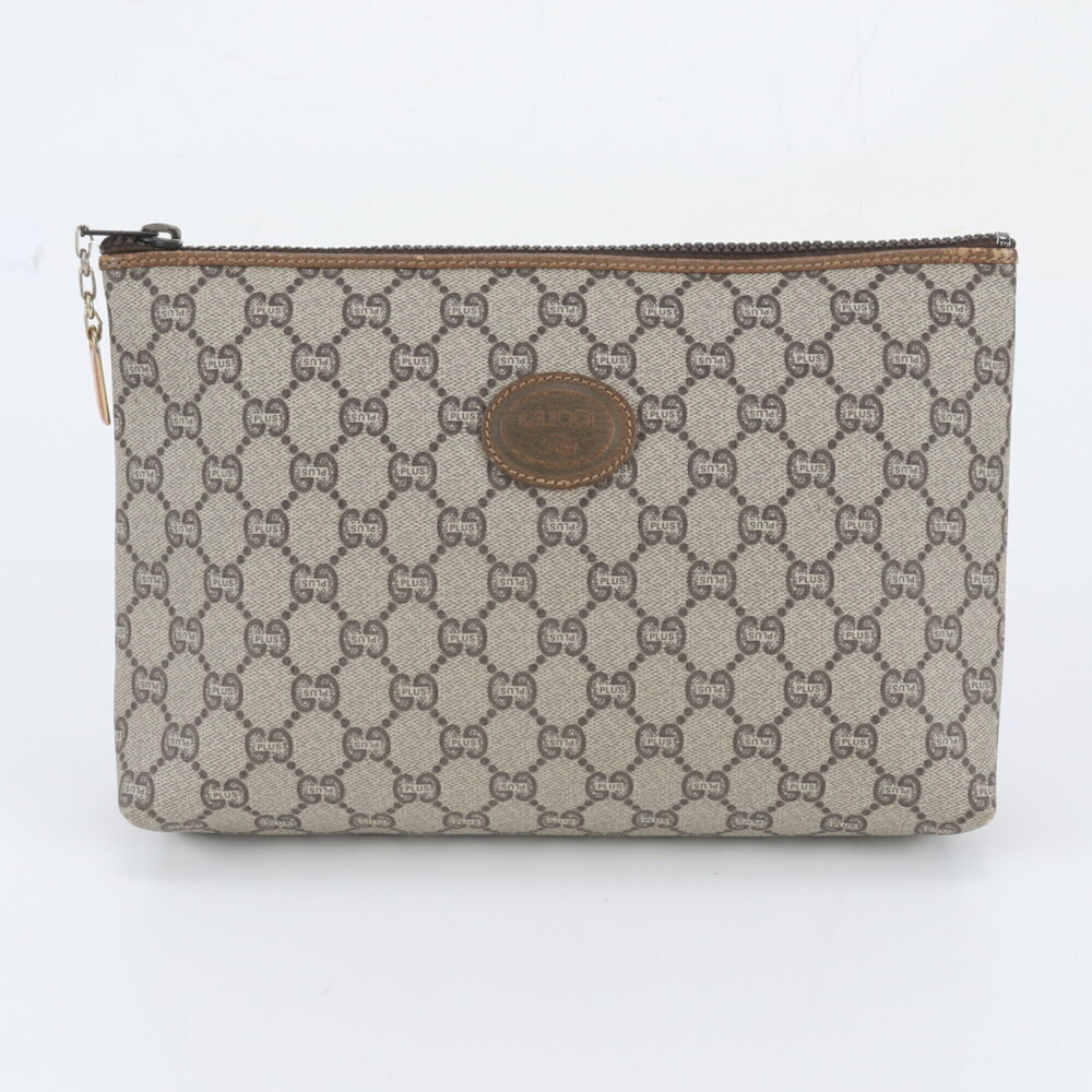 Gucci Old GG Plus Leather Second Bag Clutch Pouch for Women